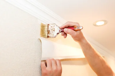 Pose de papier peint aux Éparres — revêtements muraux et toiles de verre